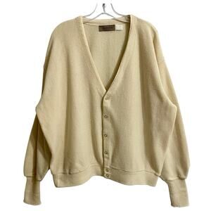 Jantzen Cardigan Sweater Size XXL Men Beige Vintage 80s Made In USA Grandpa